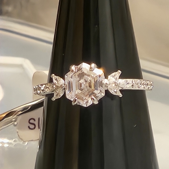 2 Stackable Band Rings Size 9 Diamond Cubic Zirconia New with Tag